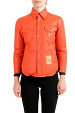 Dsquared2 Women's 100% Leather Multi-color Insulated Bomber Jacket Us Xs It 38