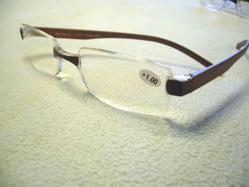 Men's Reading Glasses 1.00 ~ 4.00 Rimless Lightweight Women's Readers RE4201CL - Picture 8 of 11