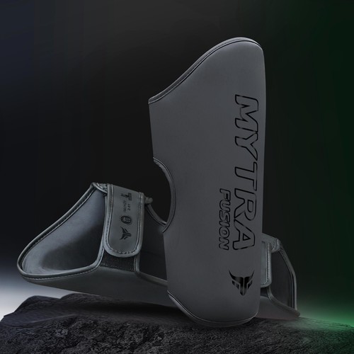 Mytra Fusion Shin Guards Artificial Leather MMA Shin Guards Muay Thai, Training - Picture 5 of 6