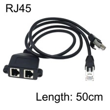 1pc 2x RJ45 Male to Dual Female Panel Mount E...
