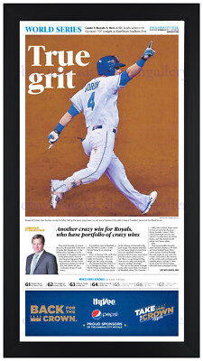 2015 World Series GM 1 Kansas City Royals Vs The Mets Newspaper Reprint Framed