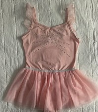 Cat  Jack Pink Cami Flutter Sleeve Leotard Girls Size S 14/16