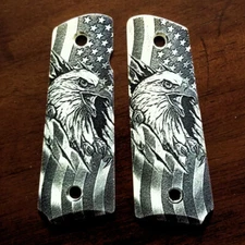 1911 custom engraved imitation ivory scrimshaw grips American Flag Eagle