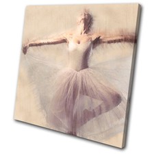 Performing Ballerina Painted Look  CANVAS WALL ART Picture Print VA