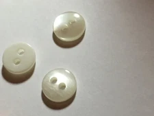 NEW 25 3/8 INCH 8.9 MM WHITE /OFF WHITE PEARL FINISH DOME SHAPE 2 HOLE BUTTONS