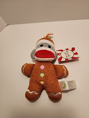 Sweet Sprouts Gingerbread Sock Monkey Plush  7'' Soft Stuffed Toy 2013 Target