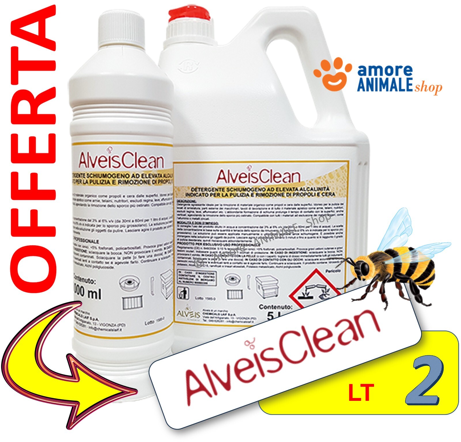 ALVEIS CLEAN → 1 Lt -  Deterge e Rimuove Cera e Propoli delle API / Apicoltura: → 3 Litri img 1