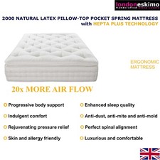 Latex Pocket Spring Mattress Orthopaedic 3FT 4FT6 Double 5FT King 6FT Super King
