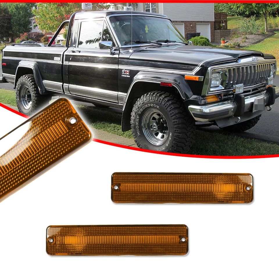 Luces marcadoras laterales delanteras con lente ámbar para Jeep CJ5 CJ6 CJ7 CJ8 SJ Wagoneer J10 J20 Foto 2 de 4