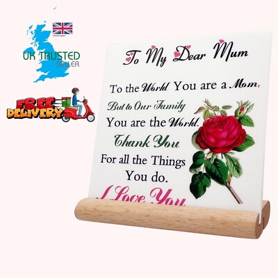 Mama Geburtstagsgeschenke von Tochter Sohn Acryl Plakette Schreibtisch Deko Schild