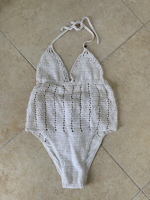 Cream crochet swimsuit by All About Eve In Size M/L- NEW UK