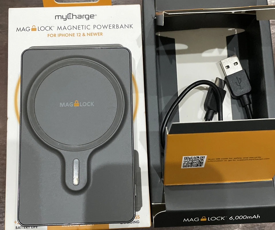 myCharge - MagLock 6000 mAh Inalámbrico Magnético MagSafe Powerbank Cargador Portátil... Foto 3 de 4