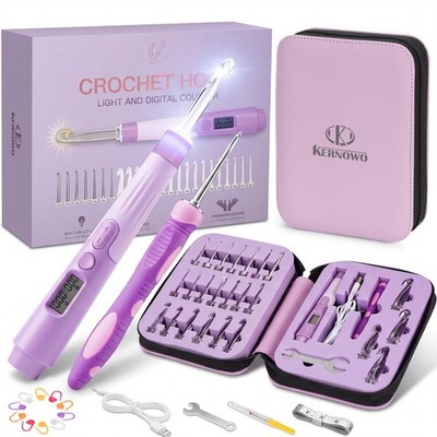 Counting Crochet Hook Set with Light -Crochet Kit for Beginners, 2.0~14.0mm |...
