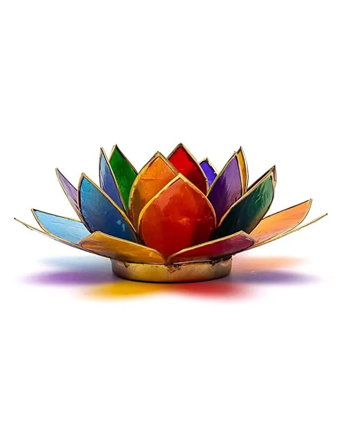 Bougeoir Fleur de Lotus 7 Chakras pour Ambiance Zen et Yoga