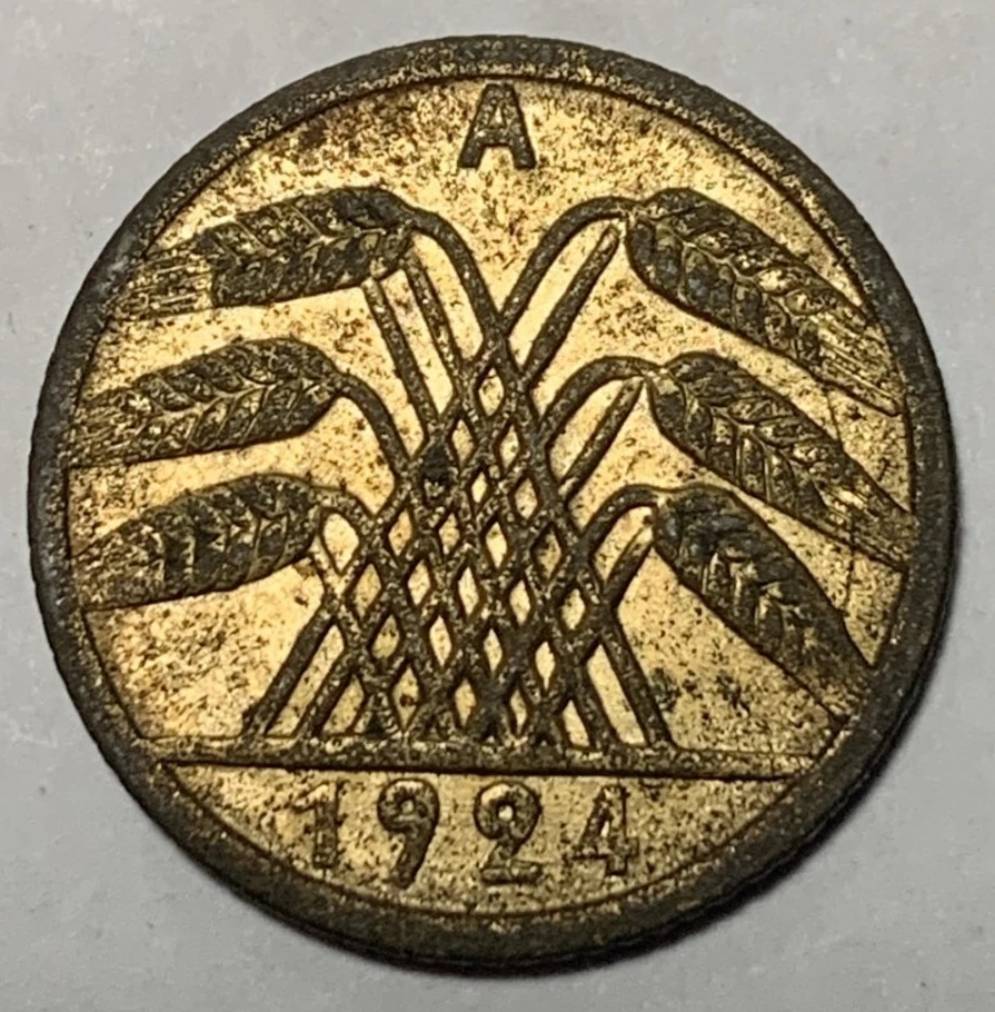 Germany 5 Rentenpfennig 1924-A (2) - Image 2 of 2