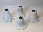 4 ANTIQUE LAMP SHADE SMOKE BELLS-FOR OIL LAMPS-MILK GLASS-VICTORIAN-3/3.5 IN