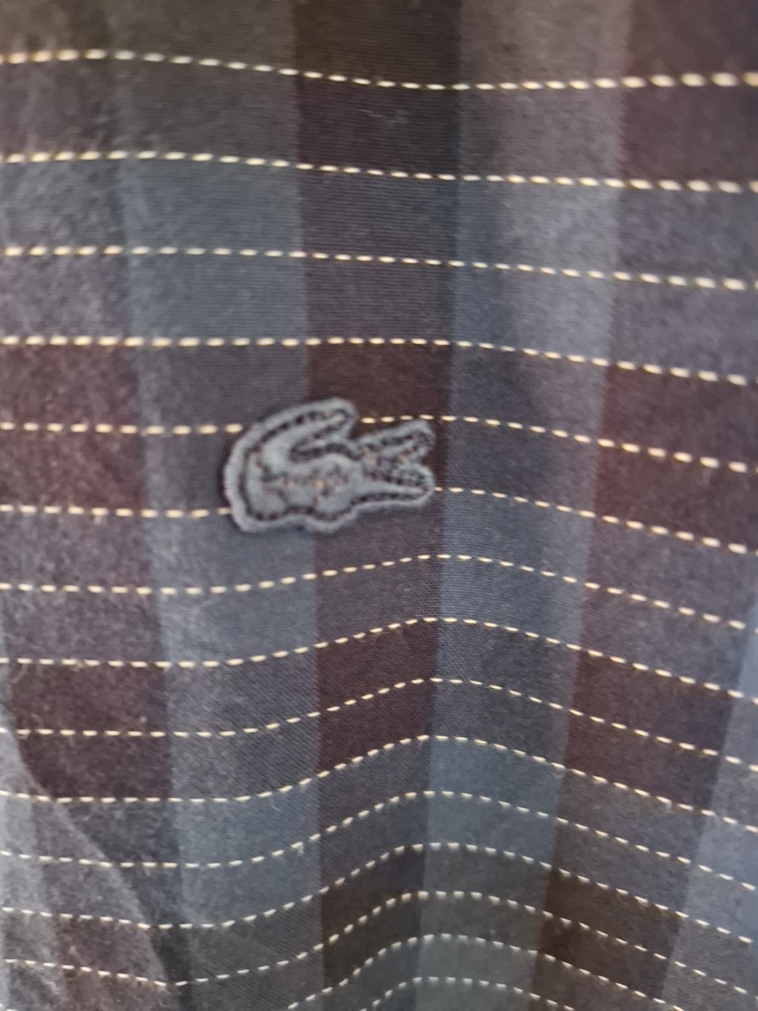 Lacoste Slim Fit Small Mens Shirt Blue Pin Stripe image 5