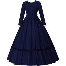 Women Victorian Civil War Costume Dress Vintage Historical Reenactment Ball Gown