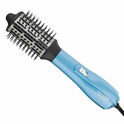BaBylissPRO Nano Titanium Ionic 64mm Oval Hot Air Brush Dryer Blue BABNT100S