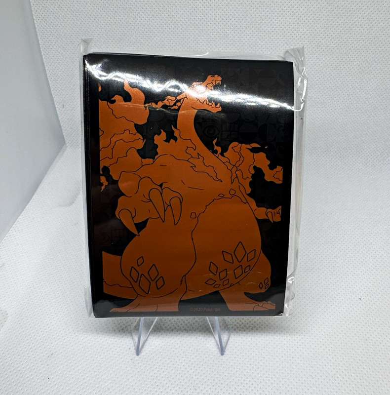 Pokémon TCG Premium Card Sleeves 65ct Charizard Matte Black Orange