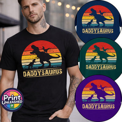 T-Shirt Daddysaurus T Rex Papa lustig Vatertag Dinosaurier Geschenk für Papa S-2XL