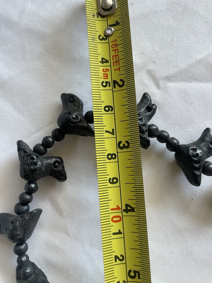 Vintage Black Clay Bird Bead Necklace (Barro Negro Style) ~28″ Handmade ...