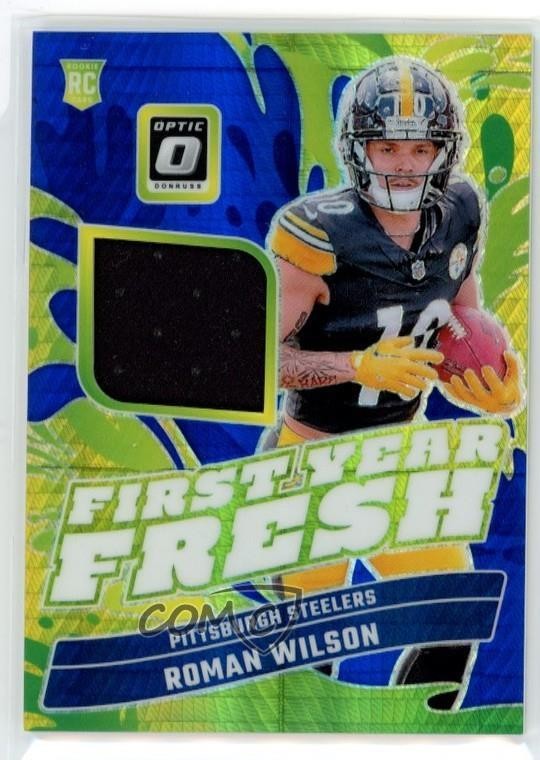 Roman Wilson Panini Donruss Optic First Year Fresh Relic #FYFRWN Blue Hyper