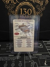 Case XX Collector&rsquo;s Guide Card, Collectors Pocket Guide In Sleeve/Top Loader