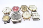 Vintage Mens Mechanical Watch Heads Timex Sekonda SPARES/REPAIRS x 8