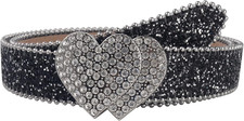 Glitter Western Belt for Women Rhinestone Belts Cowgirl Style Bling Bling Diamon