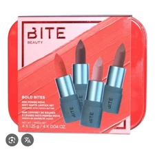 Bite Beauty Bold Bites Mini Power Move Soft Matte Lipstick 4 in SET New with Box
