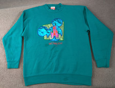 VTG Mickey Inc Walt Disney World Green Crewneck Sweatshirt S/M Cinderella Castle
