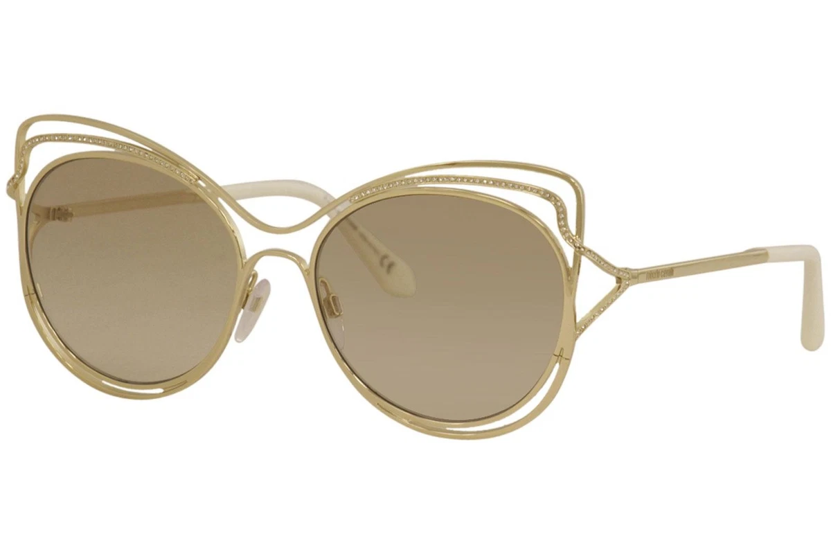 Roberto Cavalli SRC079M 8FCG Butterfly Sunglasses - Gold / Brown Roberto Cavalli Brown Butterfly Sunglasses for Women for  main image 4