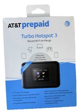 AT&T Turbo Hotspot 3 256 MB Black Prepaid Hotspot Connects Up to 16 Devices Dual