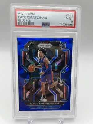 CADE CUNNINGHAM 2021 PRIZM BLUE ICE /125 ROOKIE COLOR MATCH #282 PSA 9 MINT