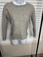 Magaschoni 100 Cashmere Crewneck Sweater - Size Small Heather Gray Luxury Knit