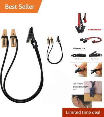 2-Piece Black Hearing Aid Anti-Lost Lanyard Clip for Adults, Seniors & Kids