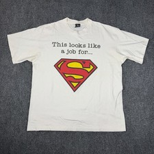 Vintage Superman T Shirt Mens XL White DC Comics 90s Superhero Tee Made In USA