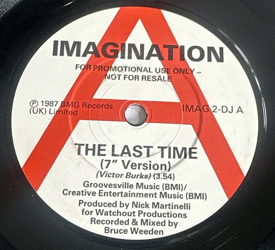 IMAGINATION - THE LAST TIME (7" VERSION). ( UK, 1987, PROMO, RCA, IMAG 2-DJ) EX - Image 3 of 4