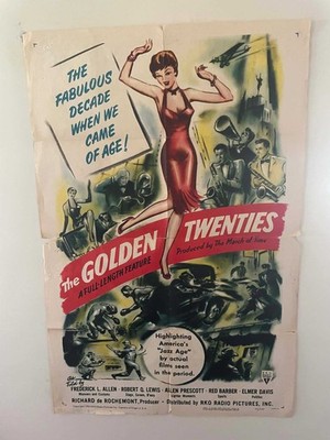 The Golden Twenties Movie Poster RKO Pictures 1950 Vintage Jazz Age Illustration