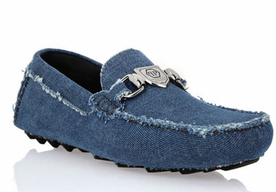 PHILIPP PLEIN MENS BLUE DENIM DRIVING LOAFERS SZ 43 (US 9.5) NEW MADE IN ITALY