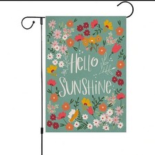 Spring Hello Sunshine Garden Flag 12X18 Inch Double Sided Summer Outdoor House