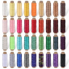 36 Colors Wax Thread for Leather Sewing, 1188 Yards Waxed Thread Leather Thre...