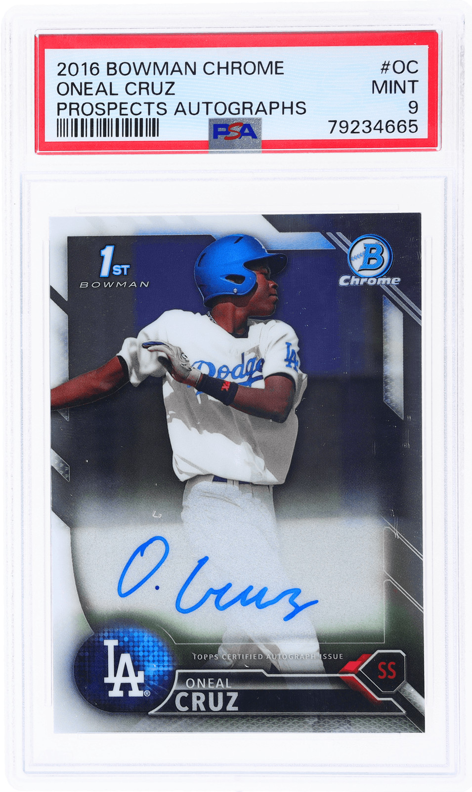 2016 Bowman Chrome Oneal Cruz Prospect Auto #BCAPOC PSA 9