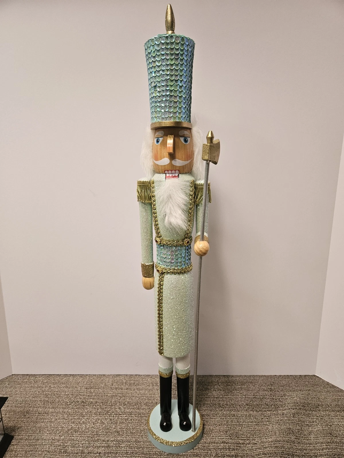 Christmas Nutcracker Tall Slim Baby Blue Sequin Glitter 24"
Opens in a new window or tab