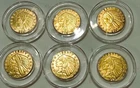 1929 Indian Head $5 Gold Coin 24k Plated limited Edition-LOT of 6 coins
