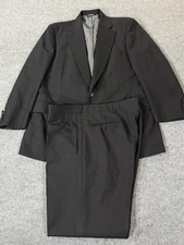 PAUL STUART Suit Mens 42 Regular Black 2 Button Jacket & Pants Wool 42R