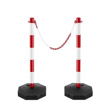 2 Traffic Safety Delineator Posts Red and White Height Adjustable Barrier Posts