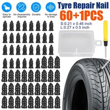 60PCS Car Vacuum Tire Repair Nail Rubber Screw Nails Screwdriver Tool Set w/Box