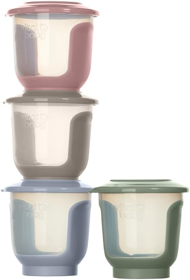 Nourish Store and Wean Food Pots 120Ml| Leakproof| Stackable| Soft Base| Earthsmar